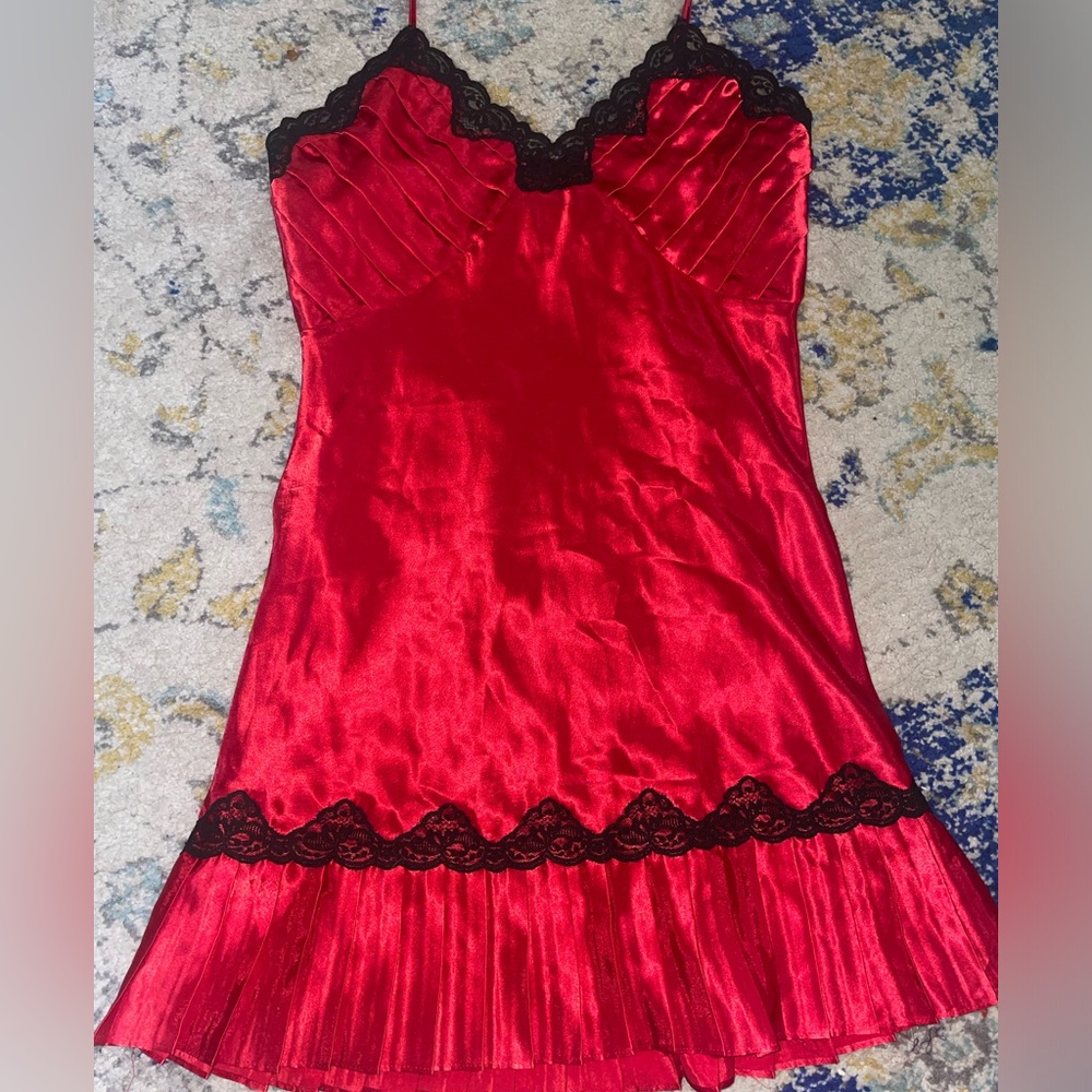 Vintage VS Red Lace Slip Teddy